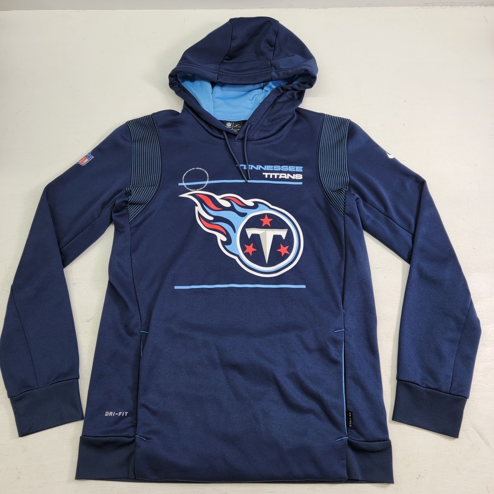 Nike NFL Tennessee Titans On Field Dri-Fit Pullover Hoodie Navy Mens Sz M EUC‎